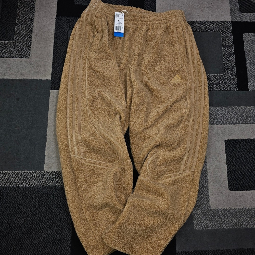 Adidas TG Borg Pants Mens XL Cardboard Brown New